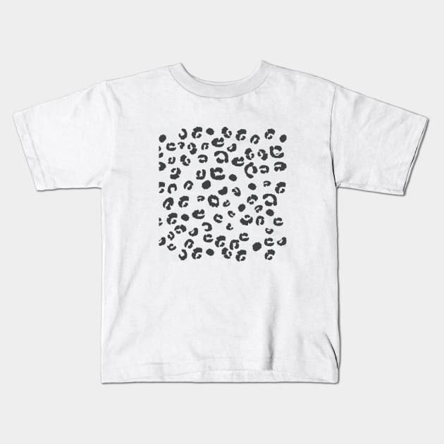 White Leopard Skin Design Kids T-Shirt by STUDIOVO